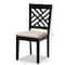 Baxton Studio Caron Sand Upholstered Espresso Brown Finished Wood Dining Chair, PK4 153-9401 - alternate 3